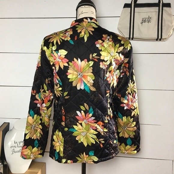 Vintage 80s Spenser Jeremy Silk Floral bla… - Picture 5 of 8